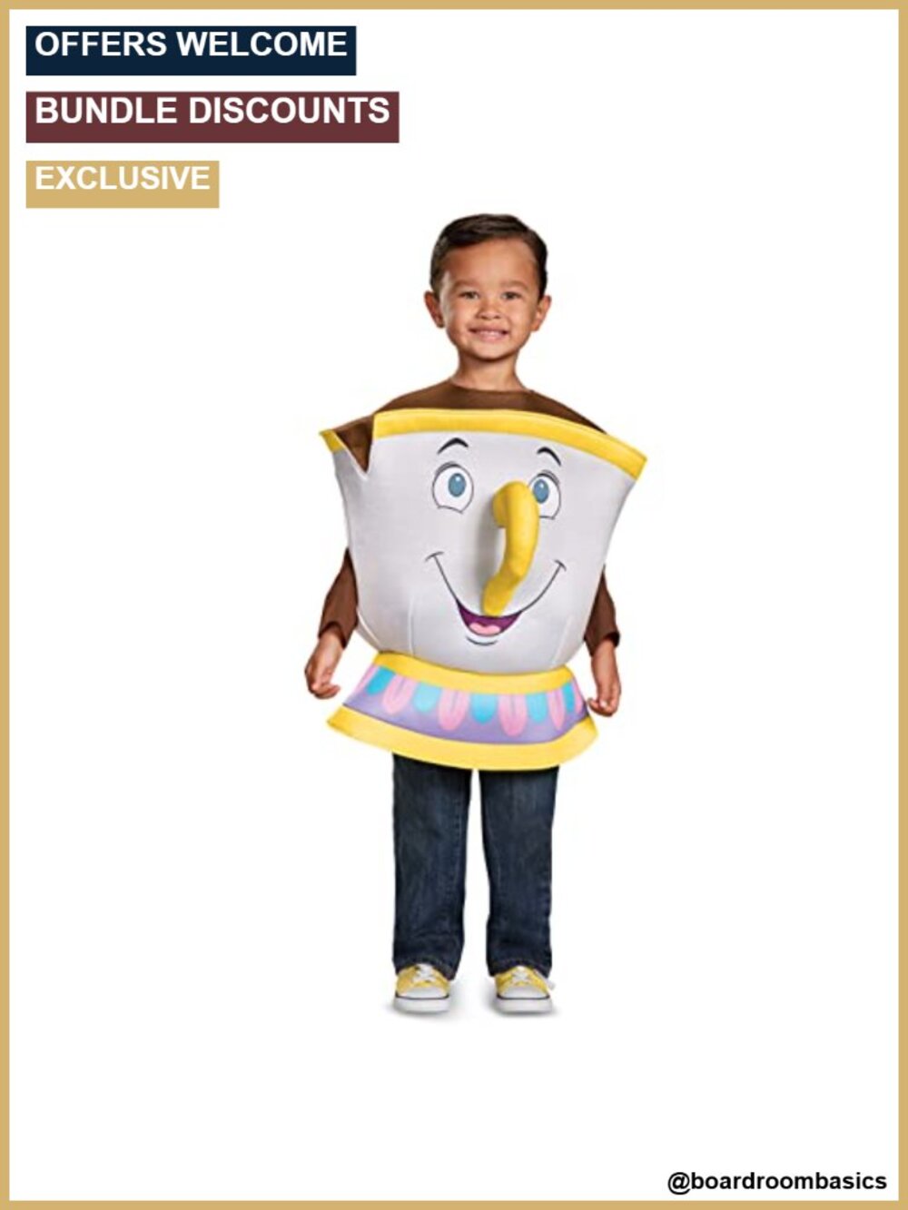 Kids Chip Costume Beauty & the Beast Pretend Play Vest